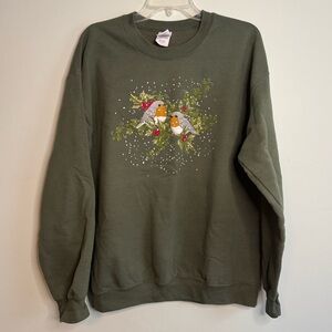 Vintage 90s Winter Bird Crewneck (L)